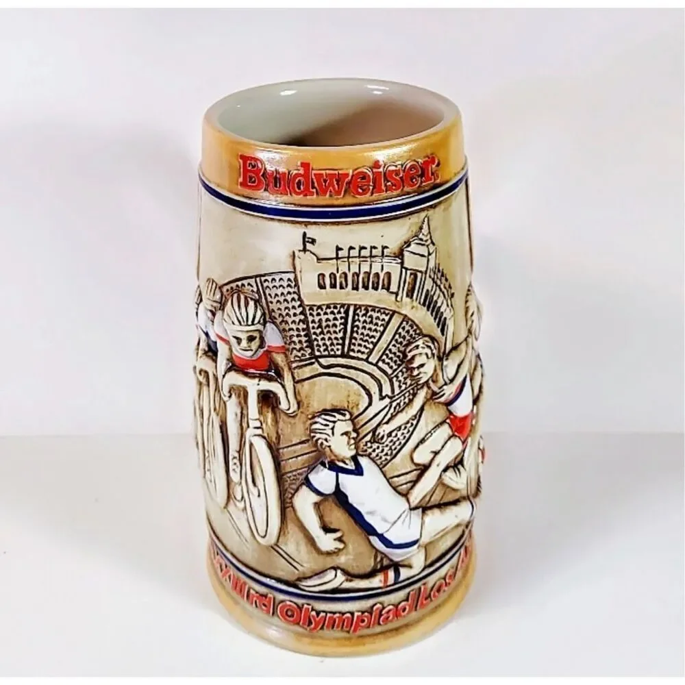 Vintage Budweiser 1984 Los Angeles Olympics Games Collectible Beer Stein Mug